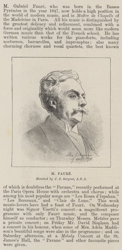 M Faure de John Singer Sargent
